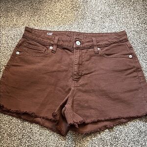 Arizona Jean Company Brown Frayed Hem Denim Shorts - Women's